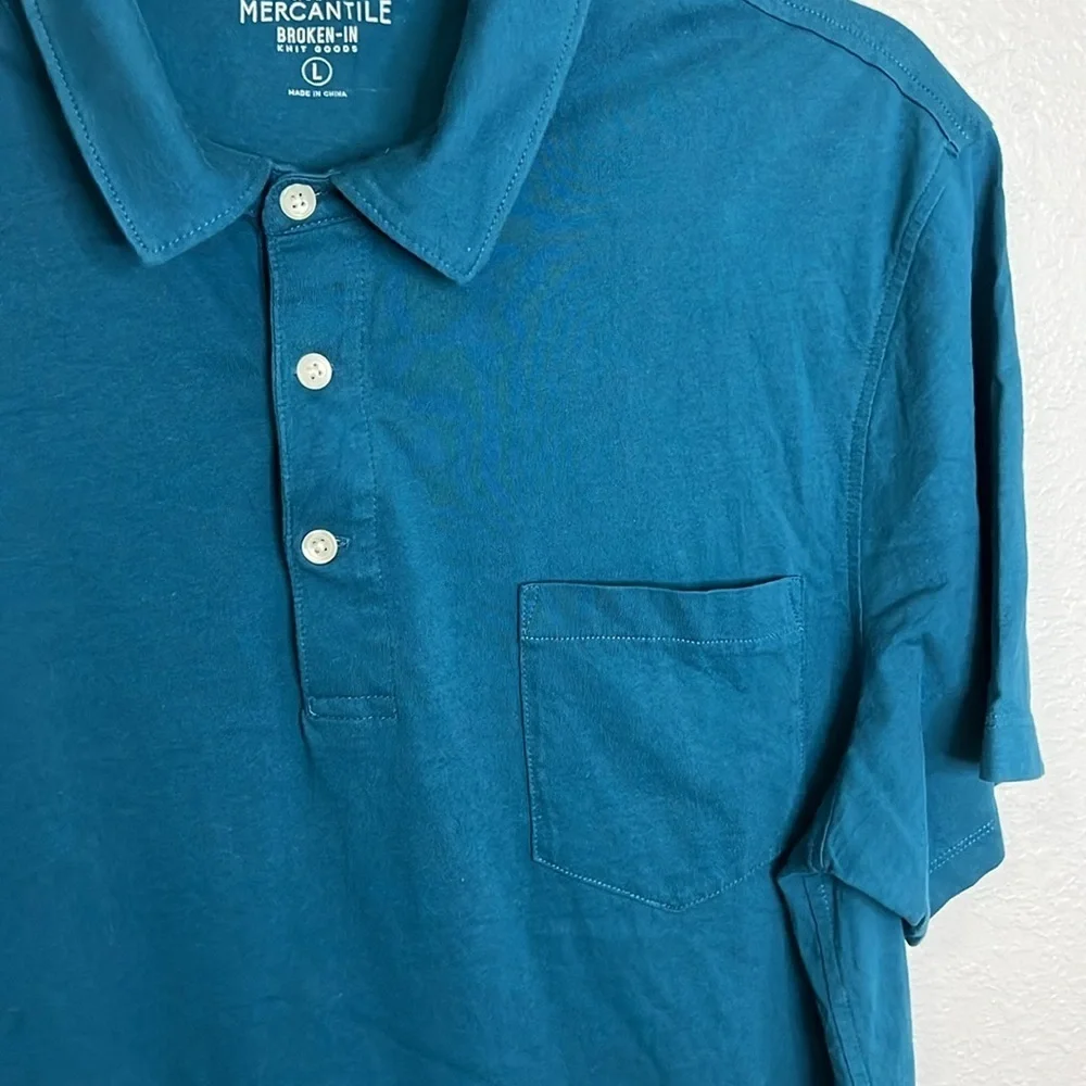 JCrew Mercantile Broken In Polo Blue Size Large